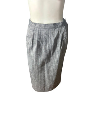 Vintage 80's black gray fitted skirt suit M Haberdasher