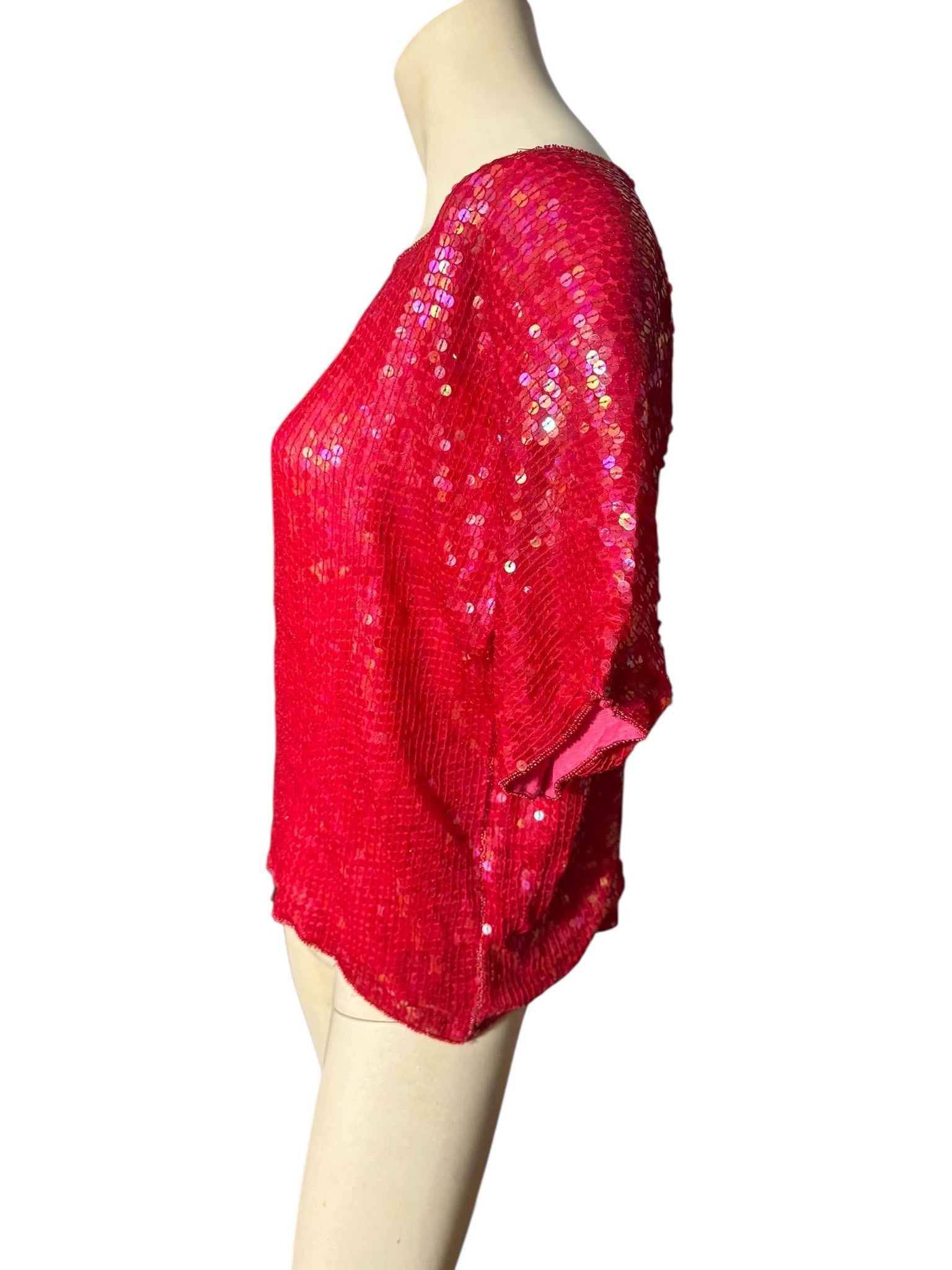 Vintage 80's red sequin top L Joseph Le Bon