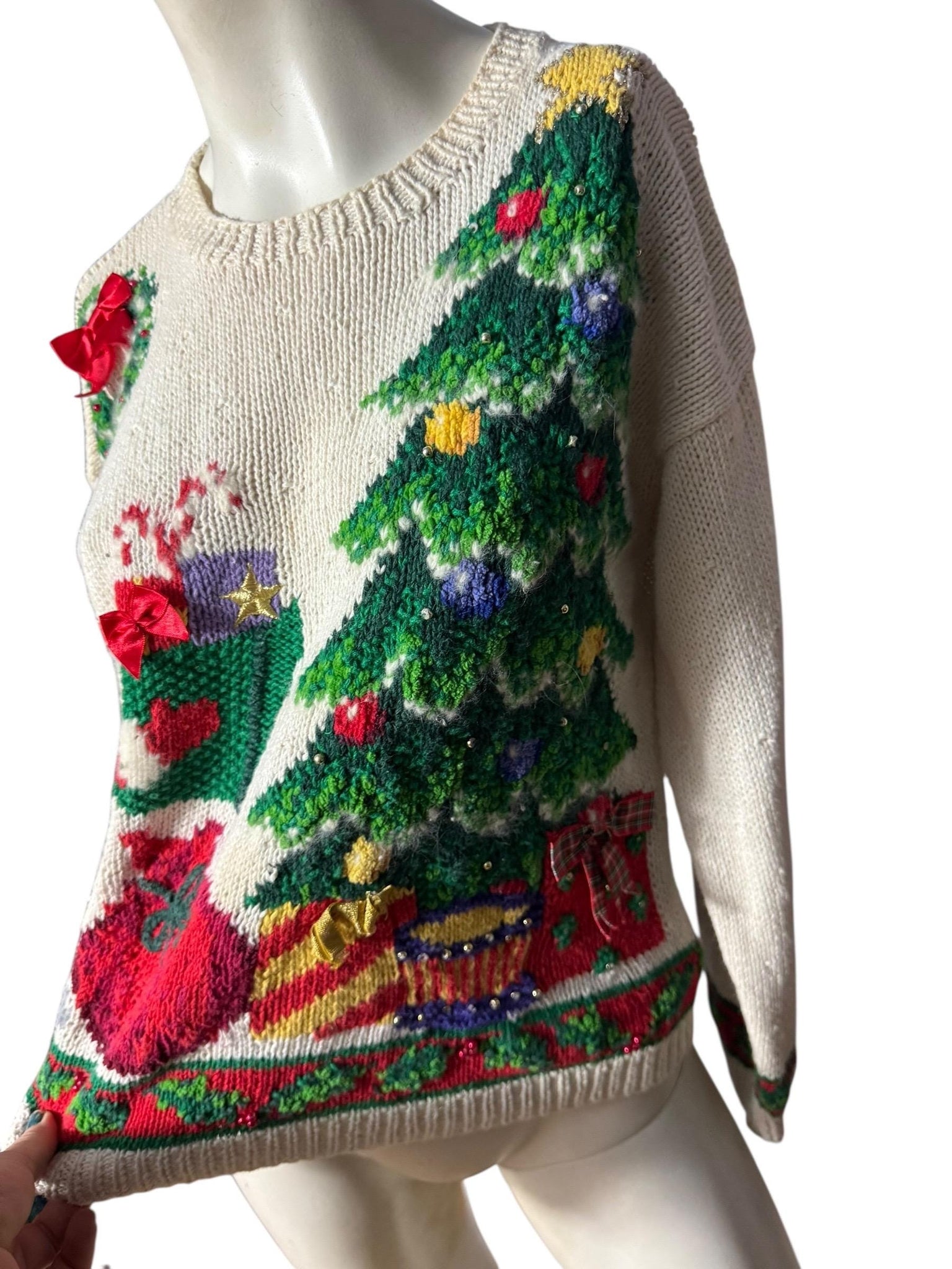 Vintage Christmas sweater M Marisa Christina 1993