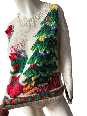 Vintage Christmas sweater M Marisa Christina 1993
