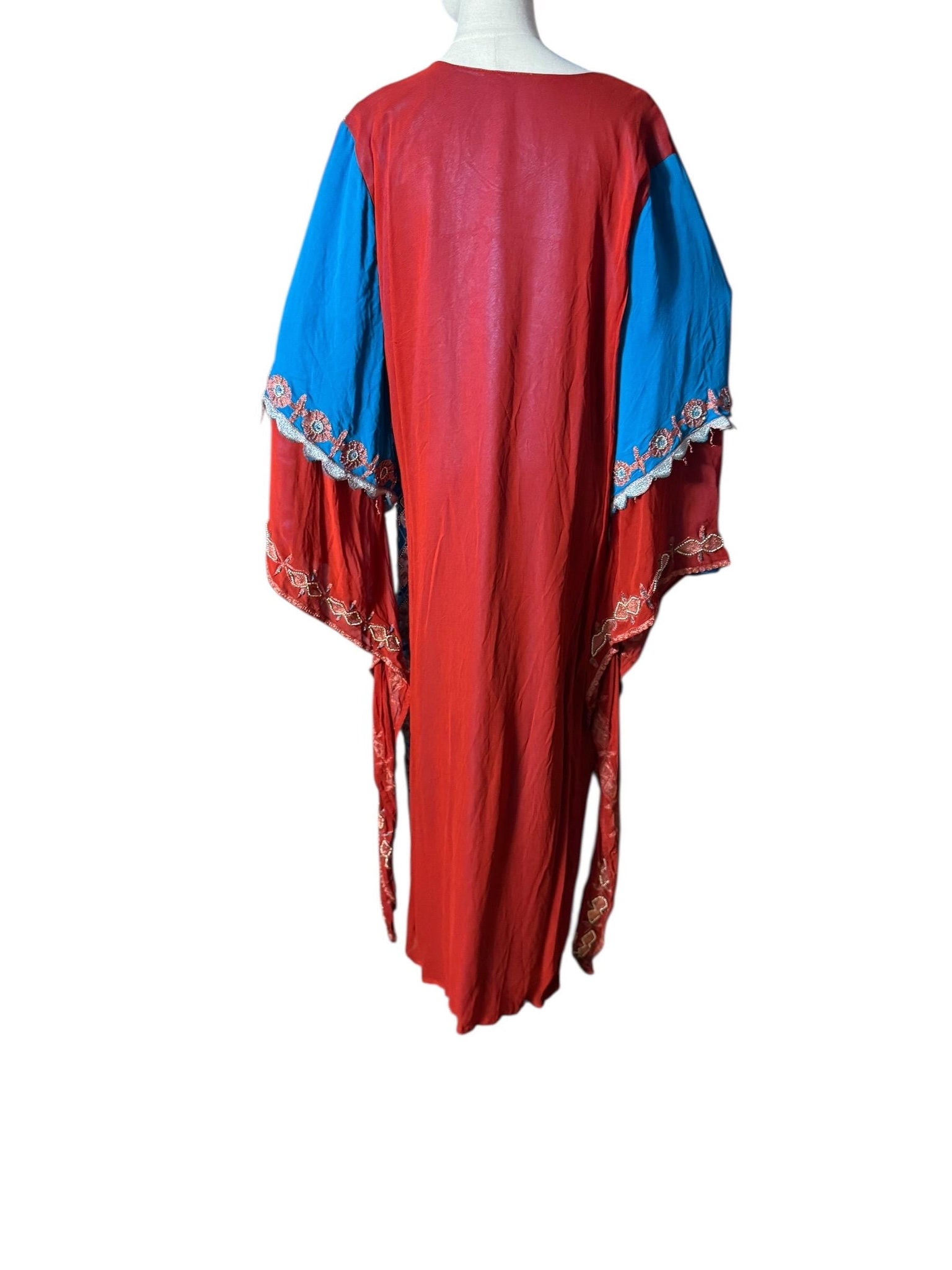 Vintage Indian bead caftan dress M L angel wing