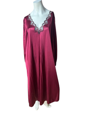 Vintage 70's peignoir nightgown robe L Nancy King