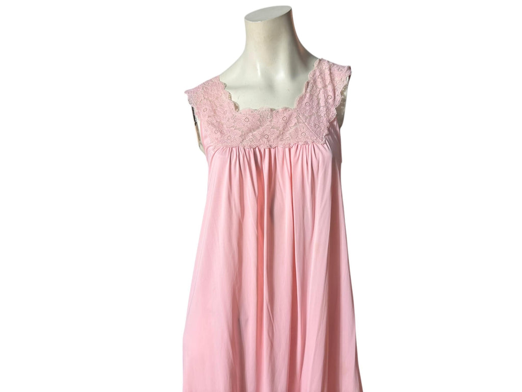 Vintage 70's pink long nightgown S Lorraine