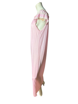 Vintage pink long nightgown lingerie M