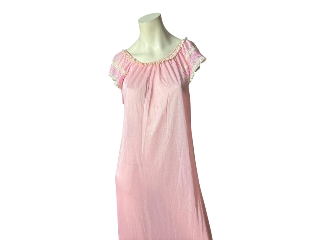 Vintage pink long nightgown lingerie M