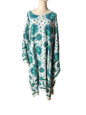 Vintage angel wing sleeve caftan dress XL boho