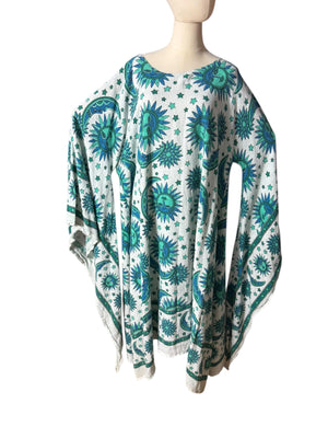 Vintage angel wing sleeve caftan dress XL boho