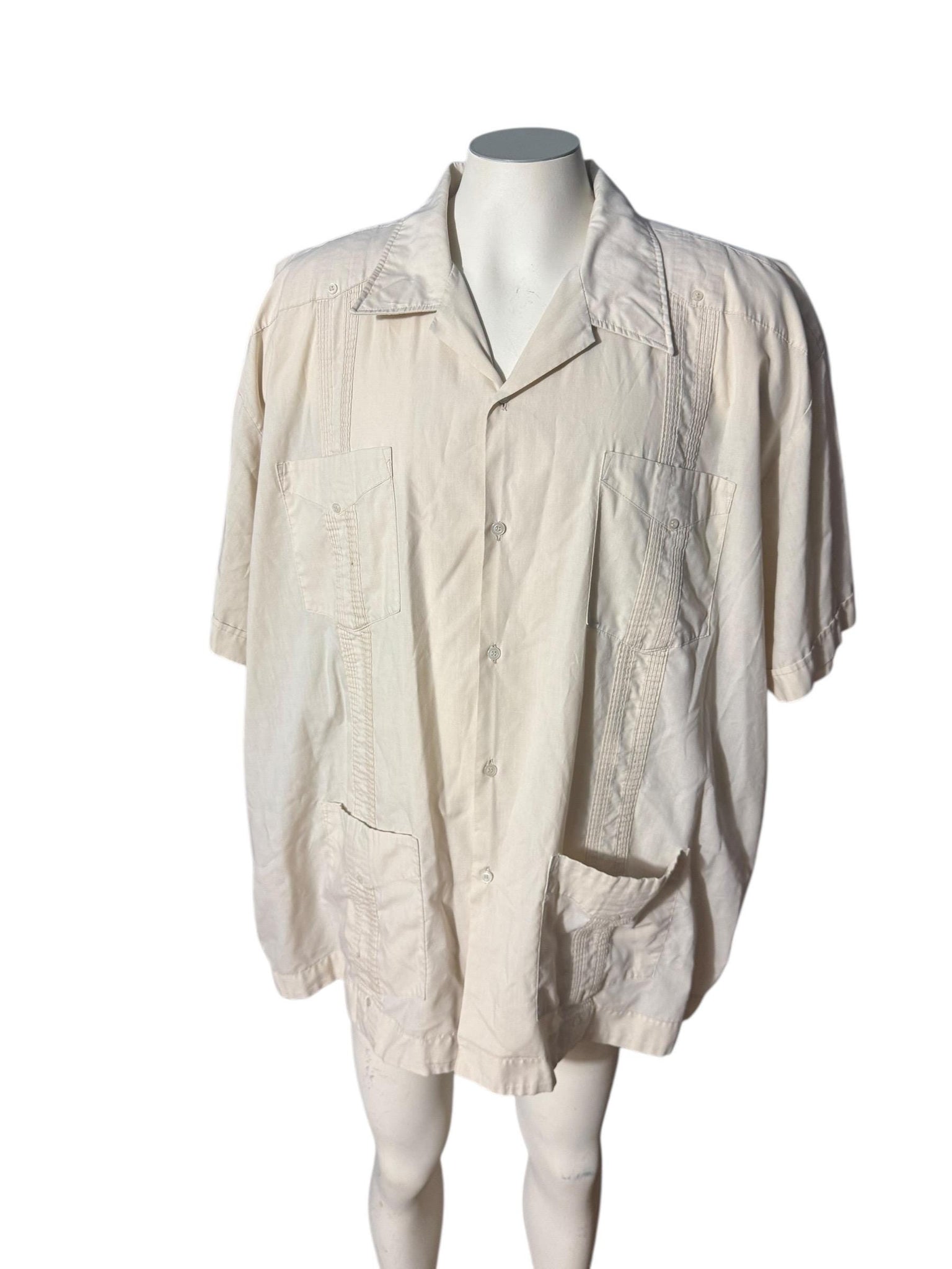 Vintage Guayabera tan men's shirt 3x Supreme