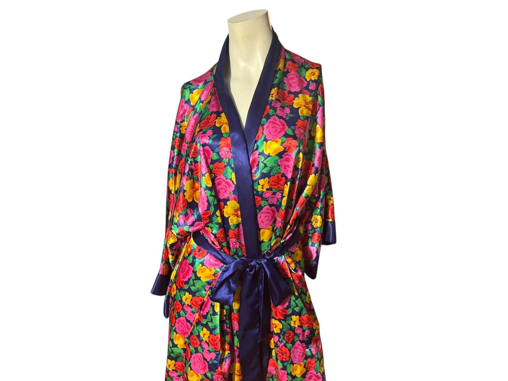 Vintage 80's Victoria's Secret floral robe one size gold tag