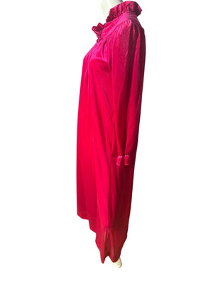 Vintage maroon velour robe M L lingerie