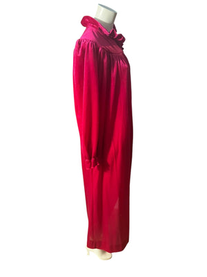 Vintage maroon velour robe M L lingerie