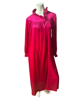 Vintage maroon velour robe M L lingerie