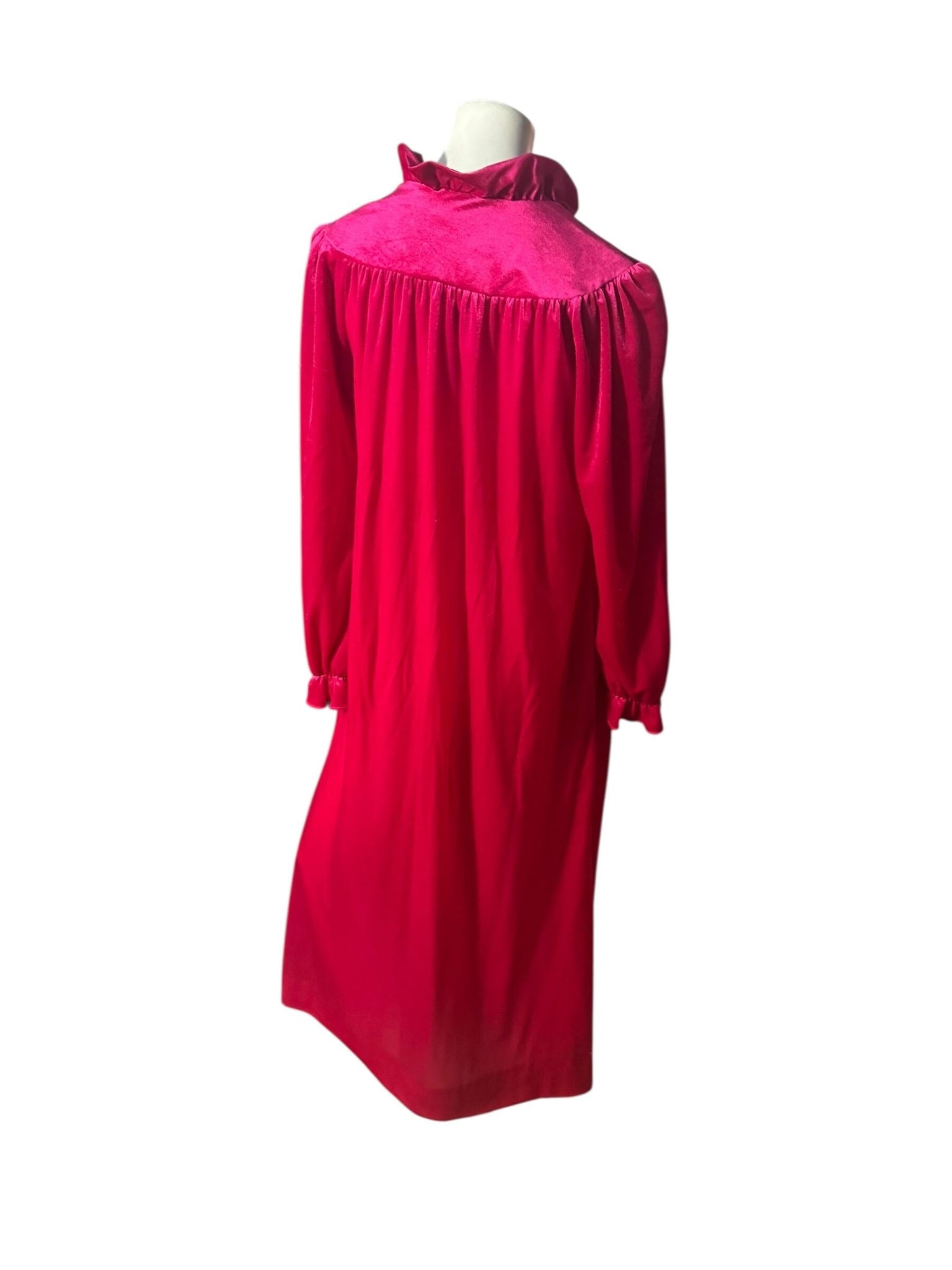 Vintage maroon velour robe M L lingerie