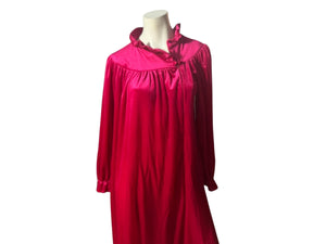 Vintage maroon velour robe M L lingerie
