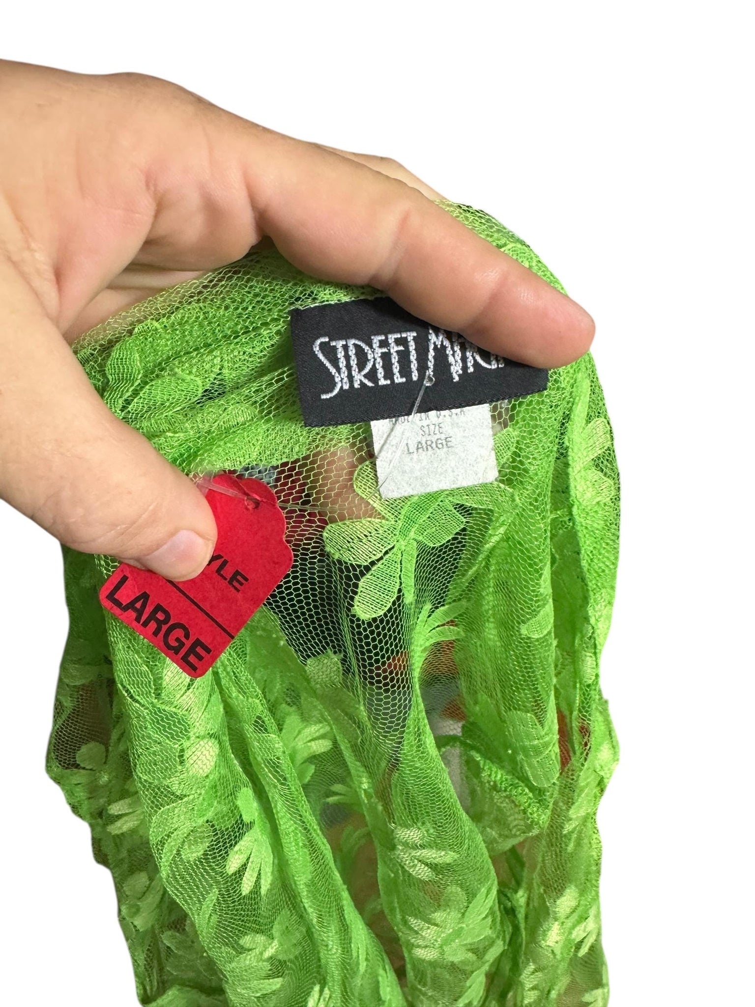 Vintage 80's neon green dress with mesh cover L Street Magic