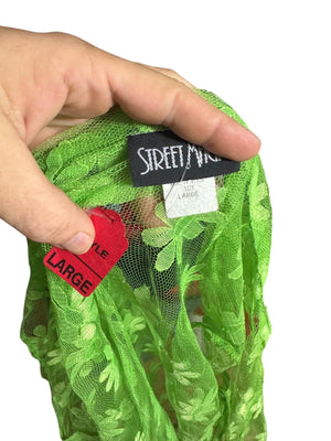 Vintage 80's neon green dress with mesh cover L Street Magic