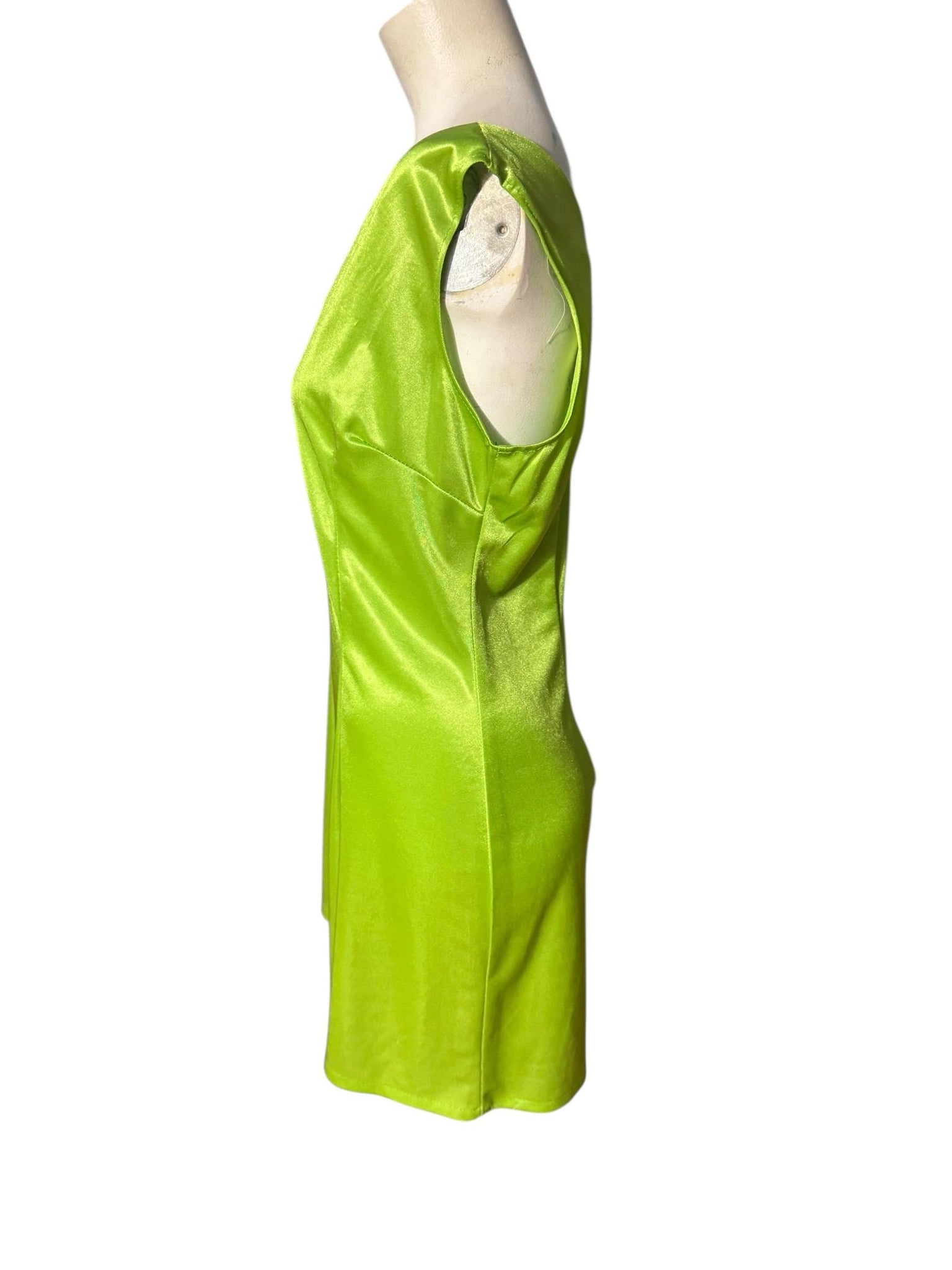Vintage 80's neon green dress with mesh cover L Street Magic