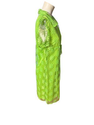 Vintage 80's neon green dress with mesh cover L Street Magic
