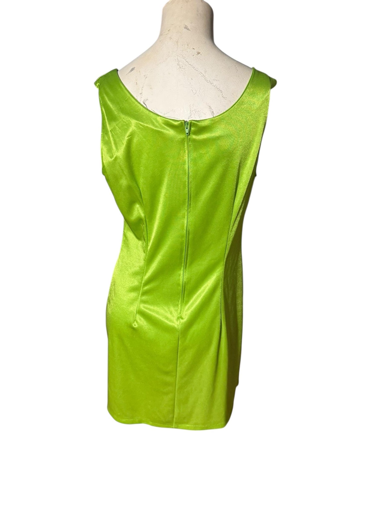 Vintage 80's neon green dress with mesh cover L Street Magic