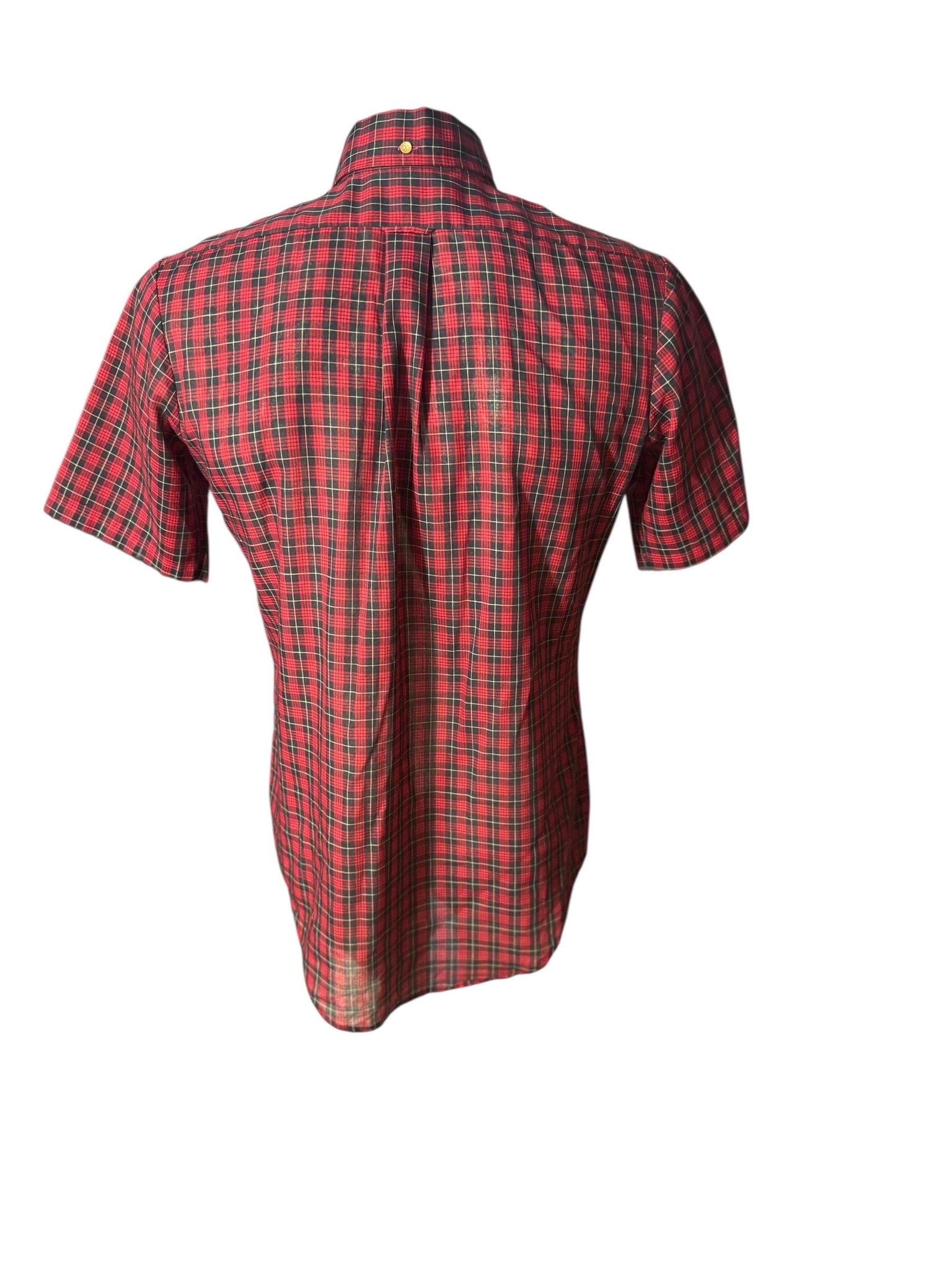 Vintage 80's red plaid button up shirt M JCPenney