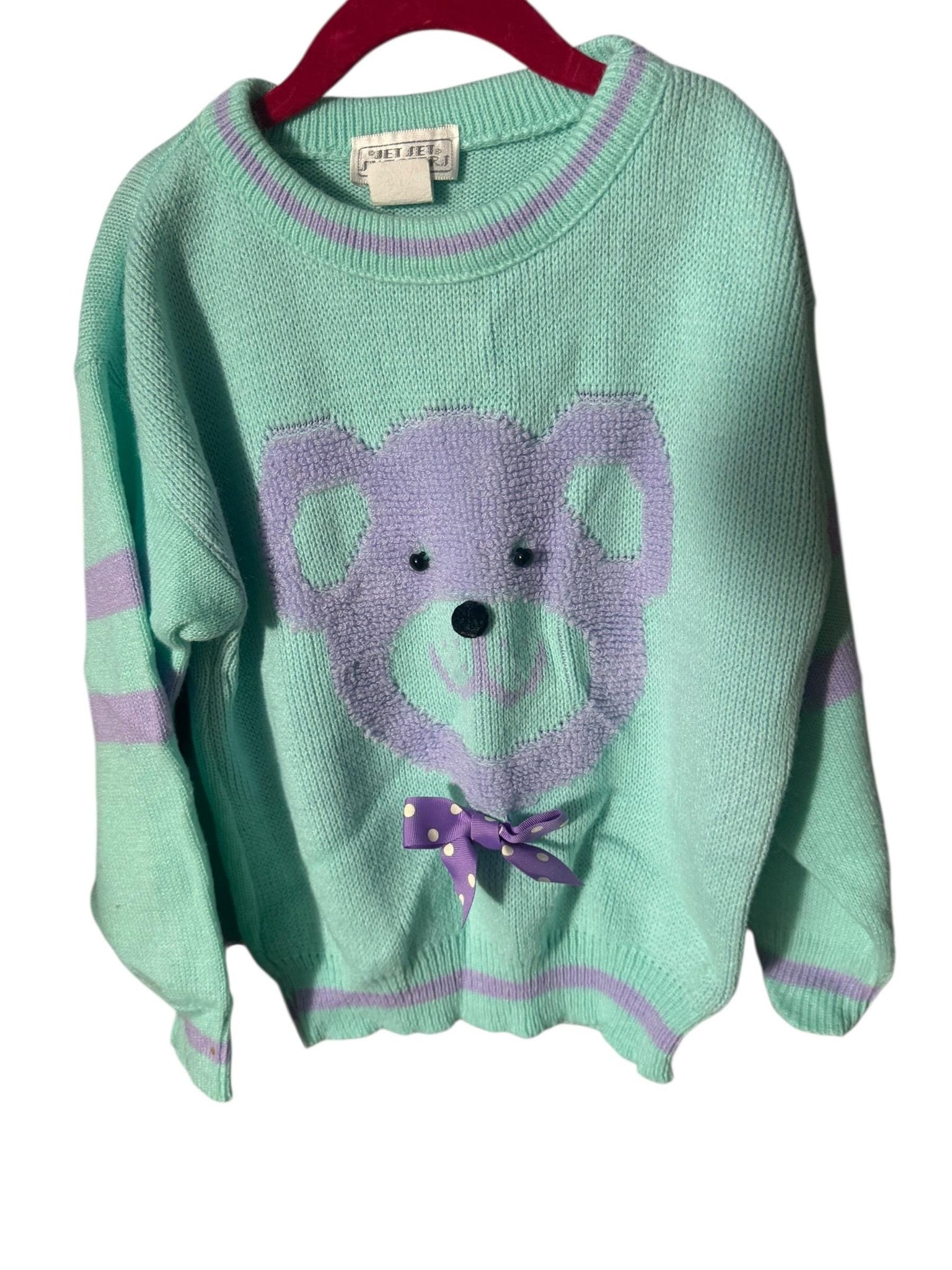 Vintage 80's kid's teddy bear sweater 7 Jet Set