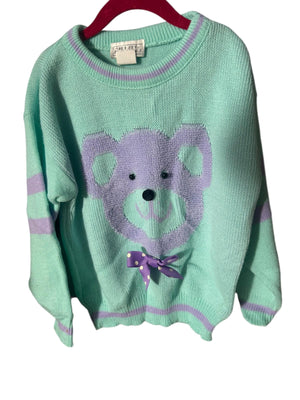 Vintage 80's kid's teddy bear sweater 7 Jet Set