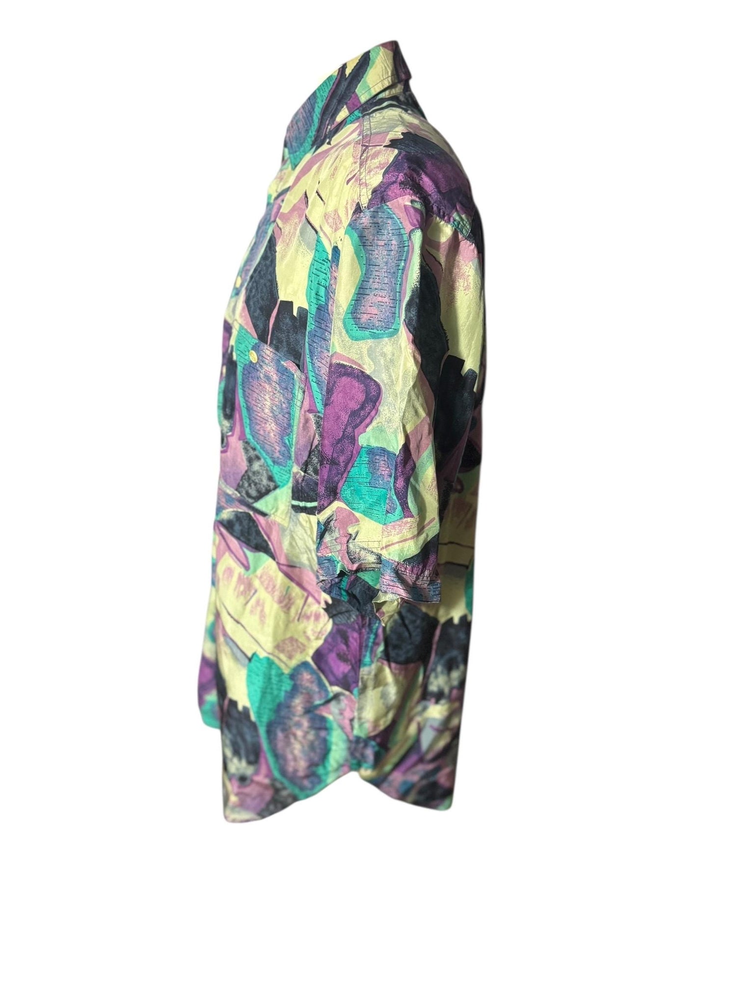 Vintage 80's silk men's shirt M Man's Fashion