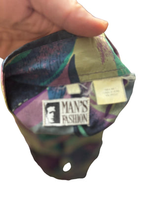 Vintage 80's silk men's shirt M Man's Fashion