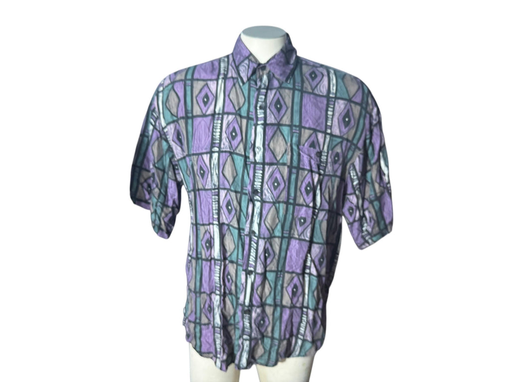 Vintage 80's silk men's shirt M Bruno