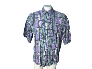 Vintage 80's silk men's shirt M Bruno