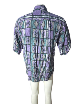Vintage 80's silk men's shirt M Bruno
