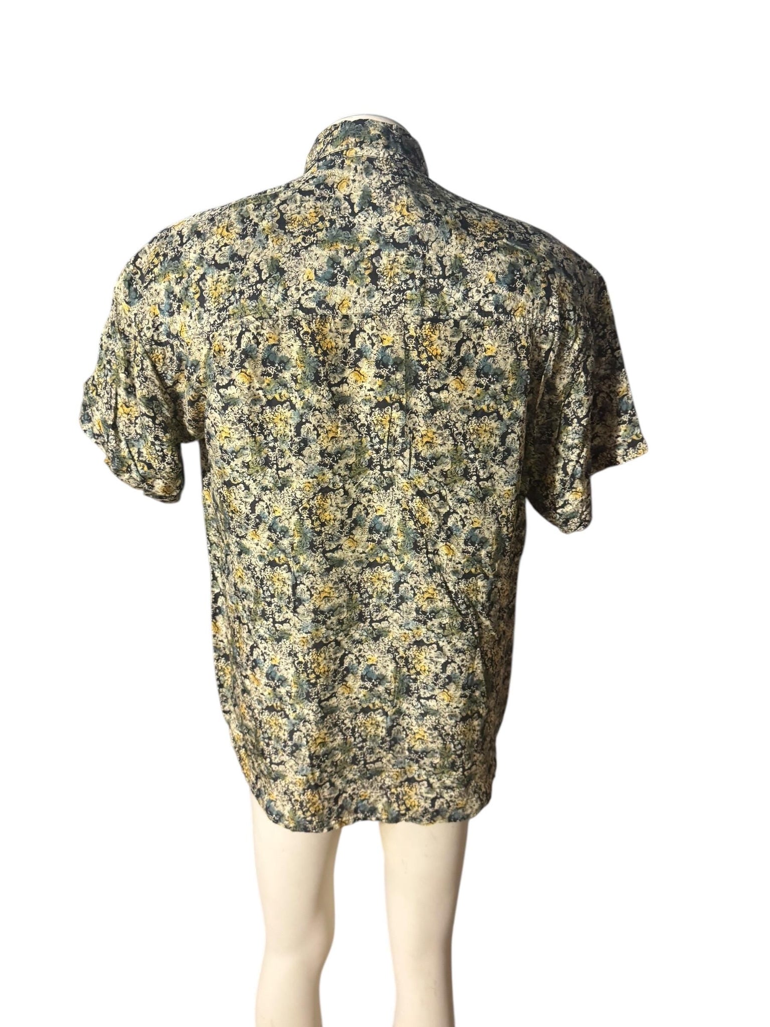 Vintage 80's silk men's shirt S Structure