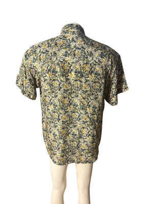 Vintage 80's silk men's shirt S Structure