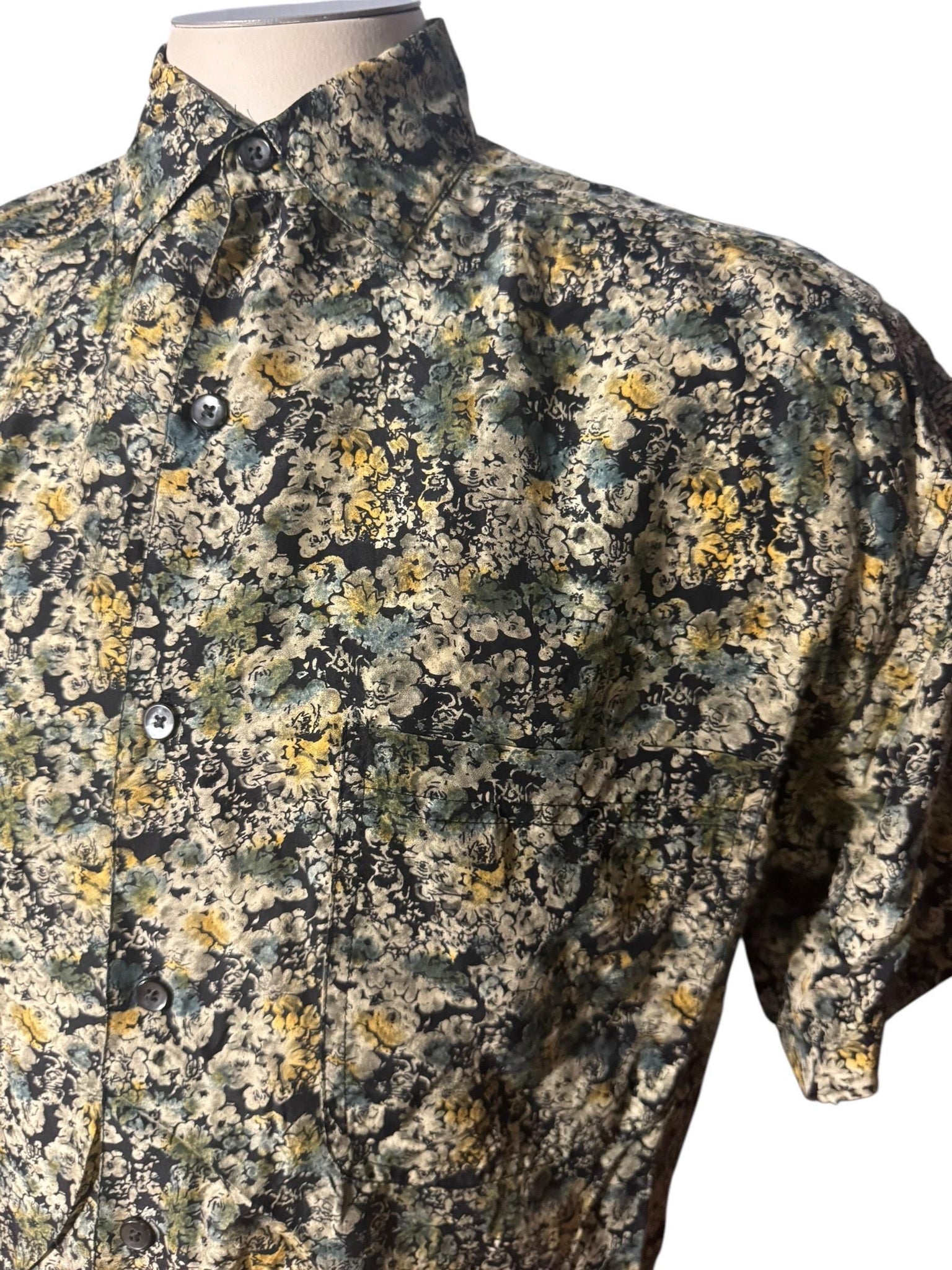 Vintage 80's silk men's shirt S Structure