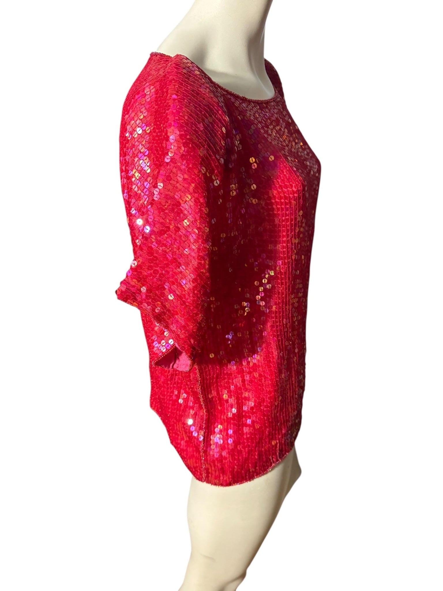 Vintage 80's red sequin top L Joseph Le Bon