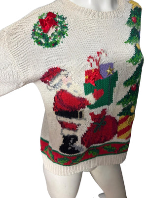 Vintage Christmas sweater M Marisa Christina 1993