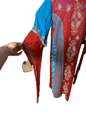 Vintage Indian bead caftan dress M L angel wing