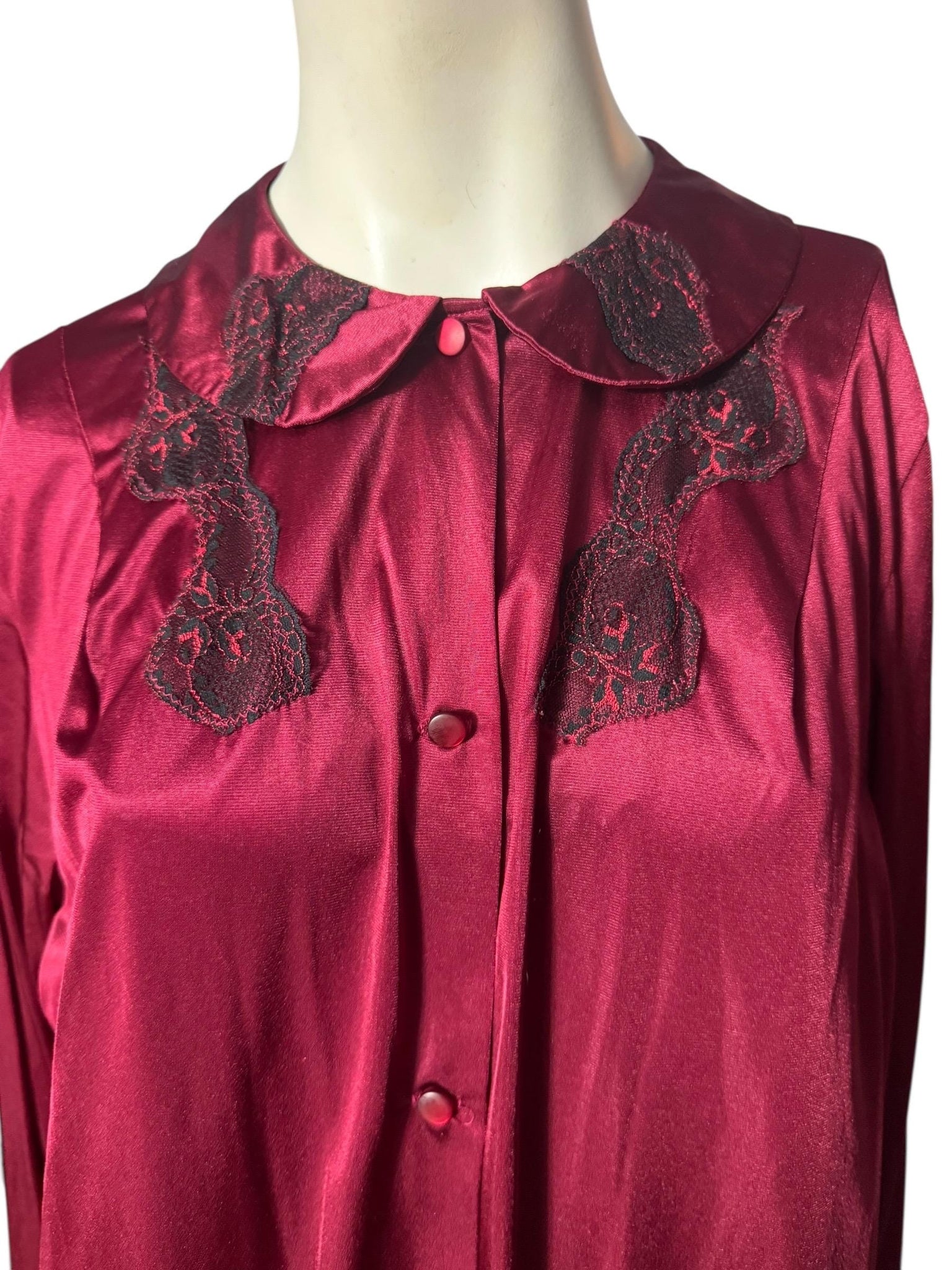 Vintage 70's peignoir nightgown robe L Nancy King