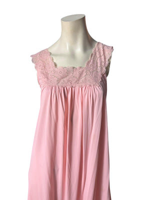 Vintage 70's pink long nightgown S Lorraine