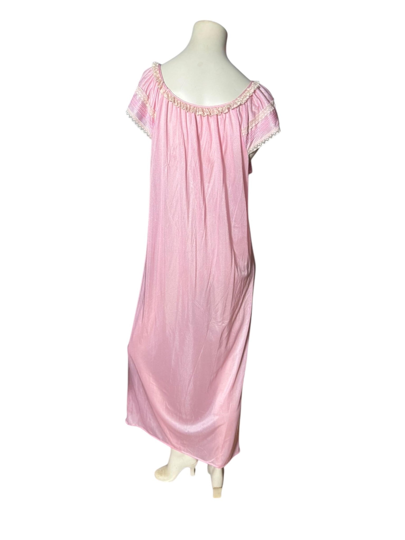 Vintage pink long nightgown lingerie M