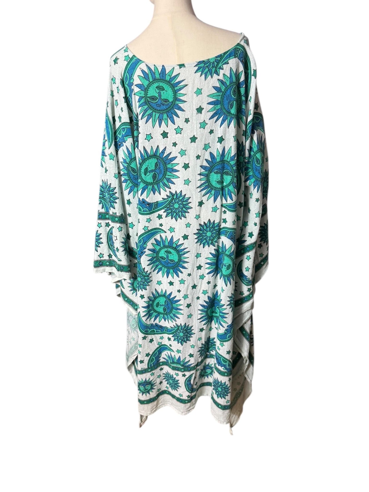 Vintage angel wing sleeve caftan dress XL boho