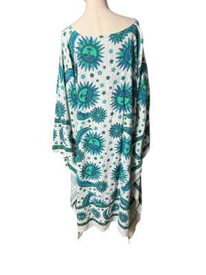 Vintage angel wing sleeve caftan dress XL boho