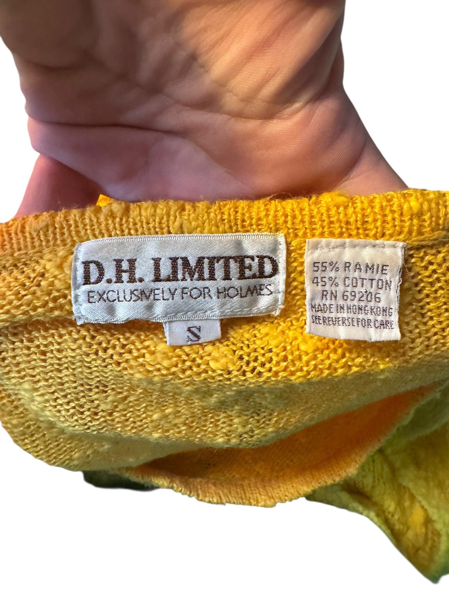Vintage 80's yellow sweater top S D.H. Holmes