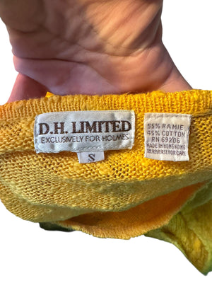 Vintage 80's yellow sweater top S D.H. Holmes