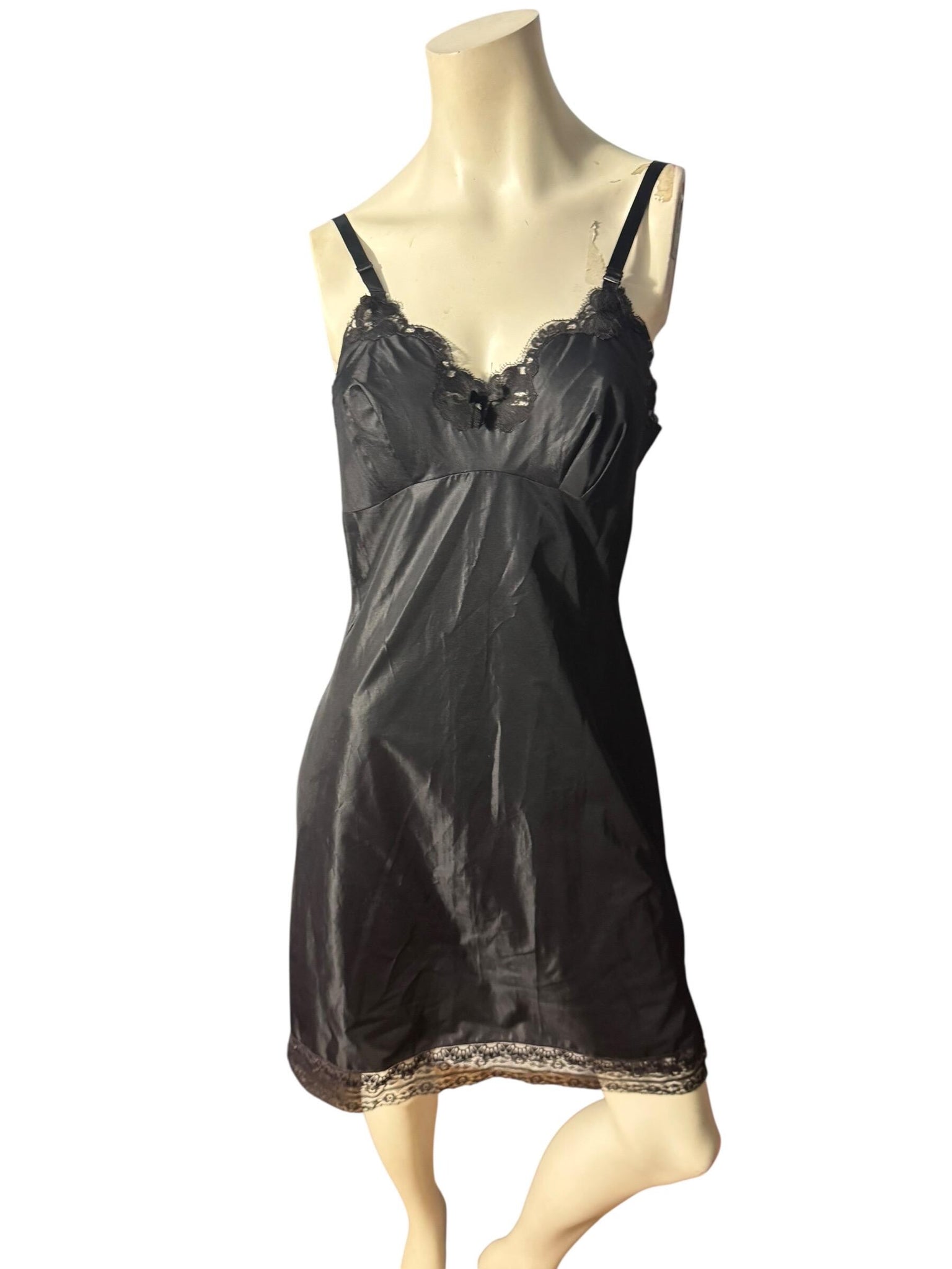 Vintage 50's 60's black Sears slip lingerie 36