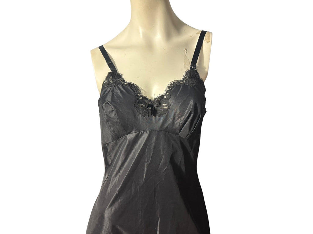 Vintage 50's 60's black Sears slip lingerie 36