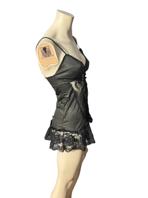 Vintage 70's black Lingerie top S Nancy King