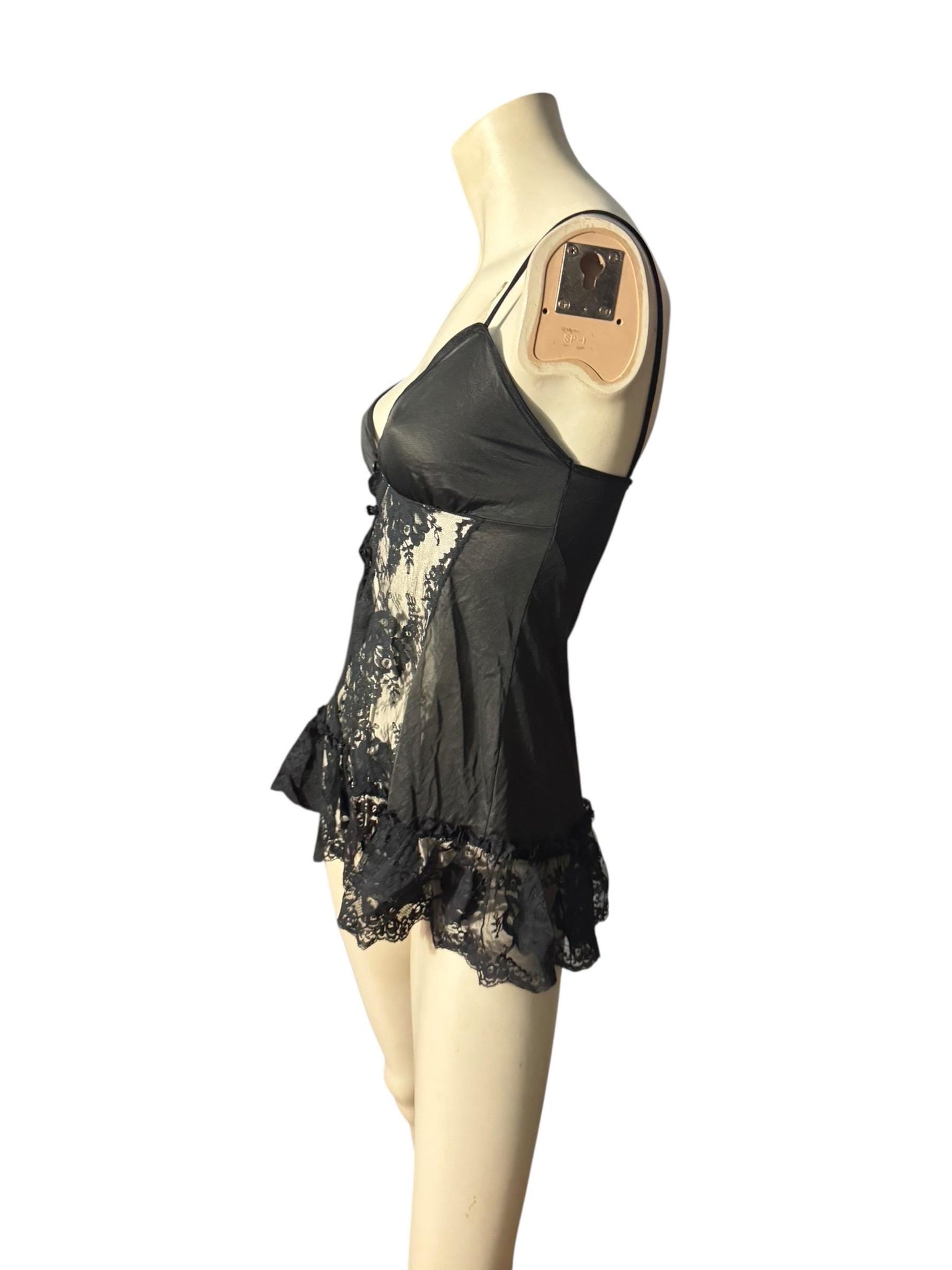 Vintage 70's black Lingerie top S Nancy King