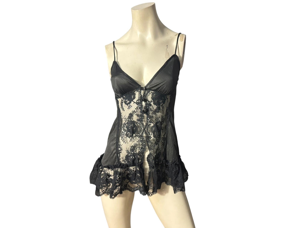 Vintage 70's black Lingerie top S Nancy King