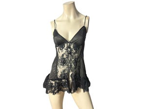 Vintage 70's black Lingerie top S Nancy King